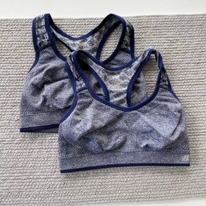 Set/2 New Balance Navy Gray Sports Bras Size Small
